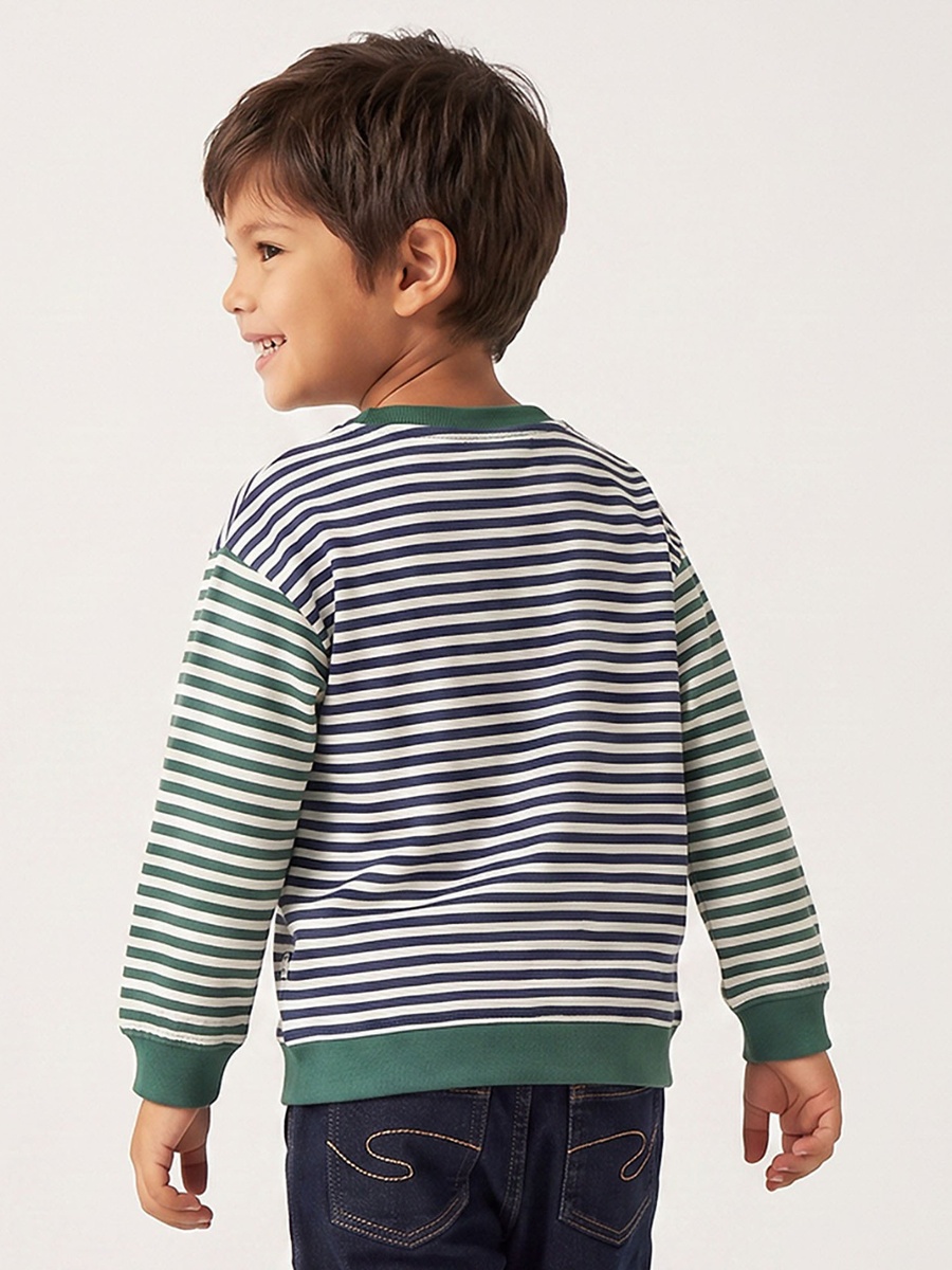 Juniors Striped Sweatshirt with Long Sleeves