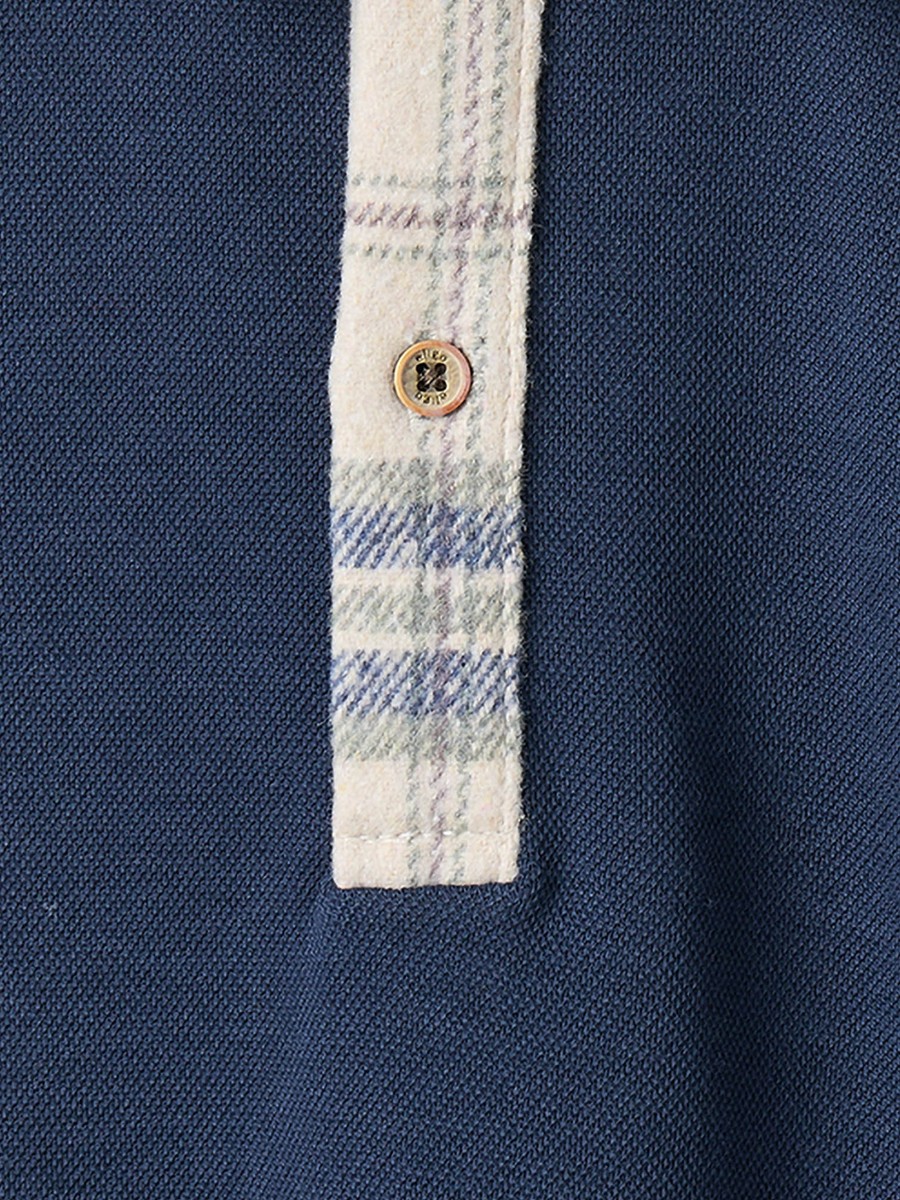 Eligo Checked Collar Sweatshirt with Long Sleeves