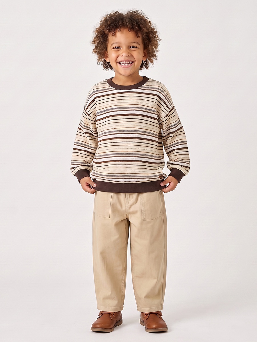 Juniors Striped Sweatshirt with Long Sleeves