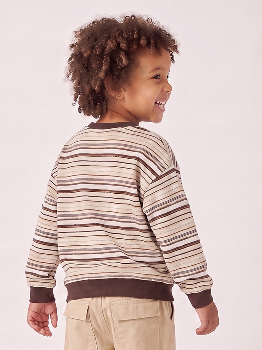 Juniors Striped Sweatshirt with Long Sleeves