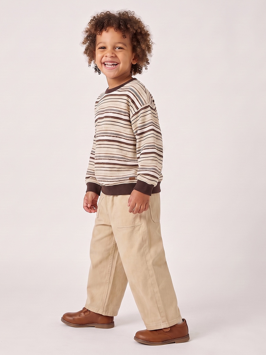 Juniors Striped Sweatshirt with Long Sleeves