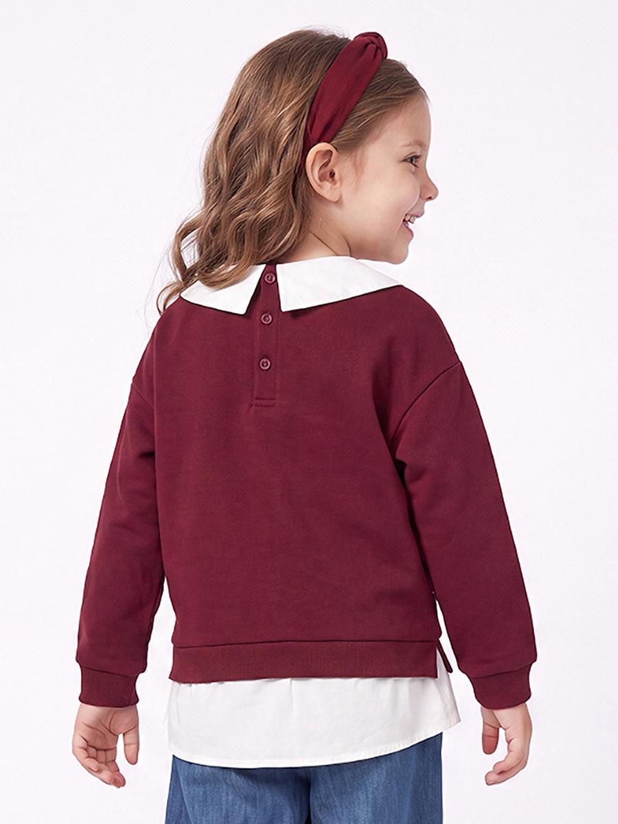 Juniors Printed Twofer Sweatshirt with Long Sleeves
