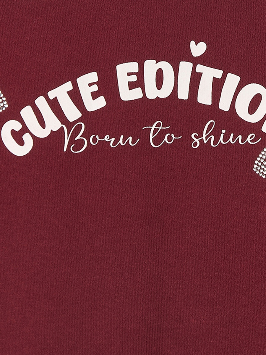 Juniors Printed Twofer Sweatshirt with Long Sleeves