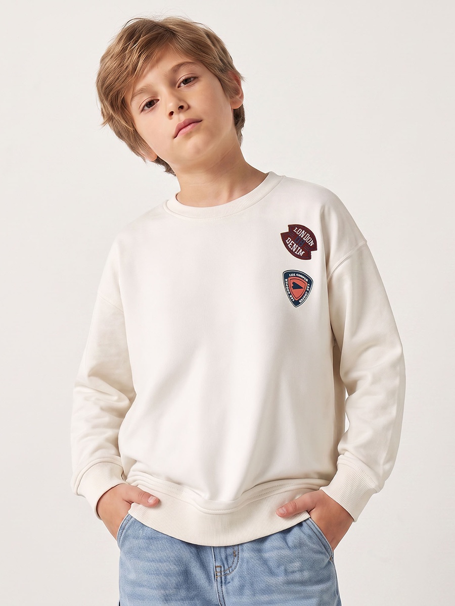 Lee Cooper Badge Print Sweatshirt with Long Sleeves