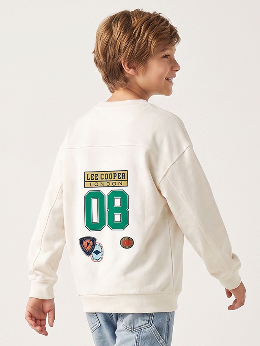 Lee Cooper Badge Print Sweatshirt with Long Sleeves