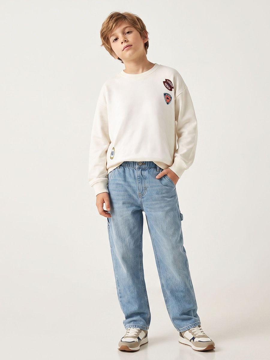 Lee Cooper Badge Print Sweatshirt with Long Sleeves