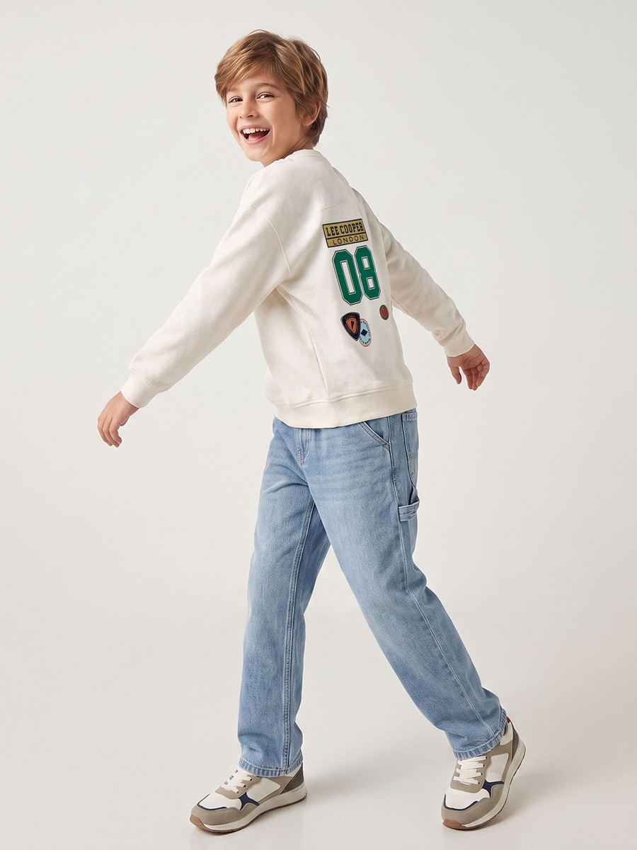 Lee Cooper Badge Print Sweatshirt with Long Sleeves