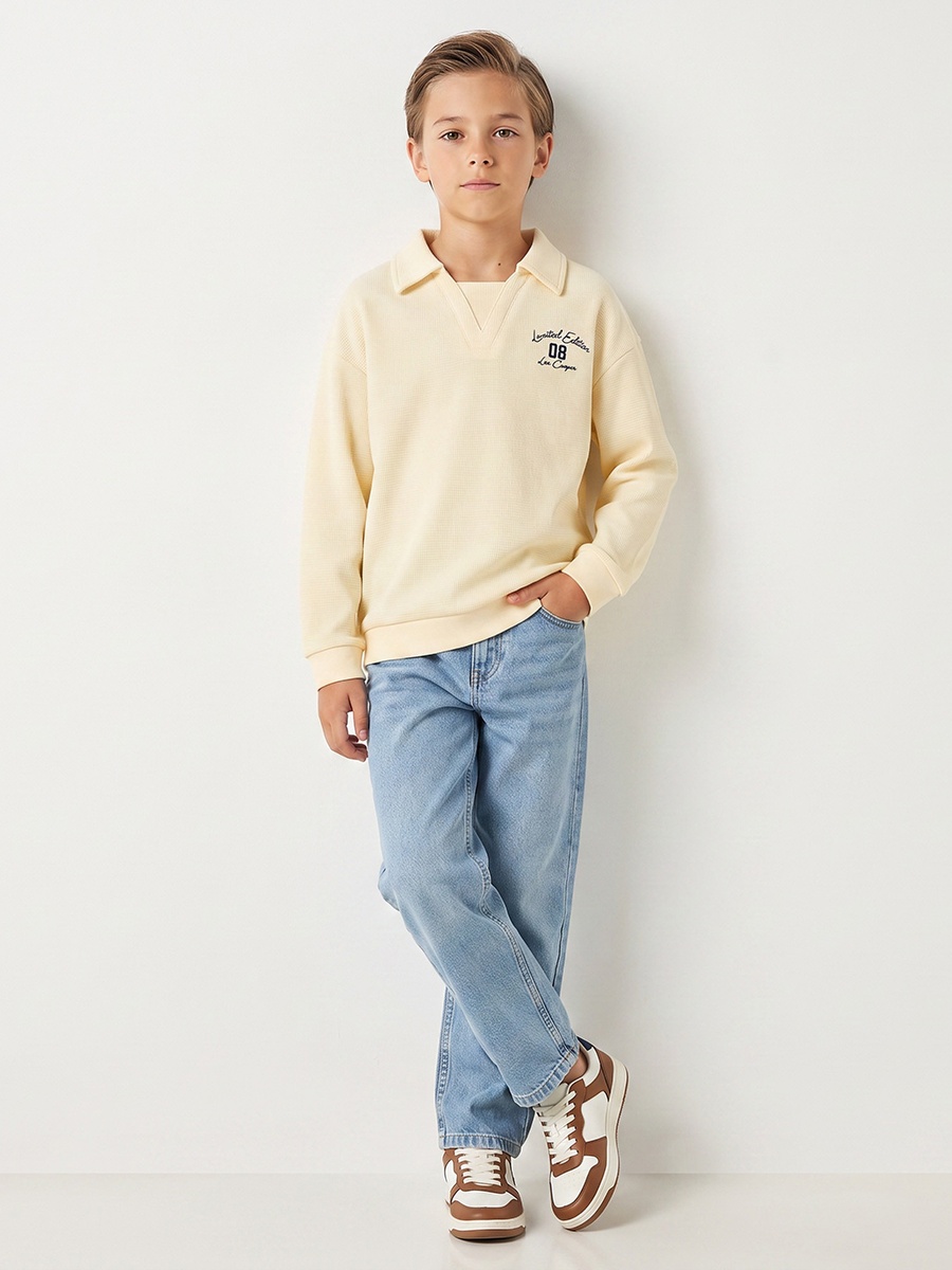 Lee Cooper Collared Sweatshirt with Logo Embroidery