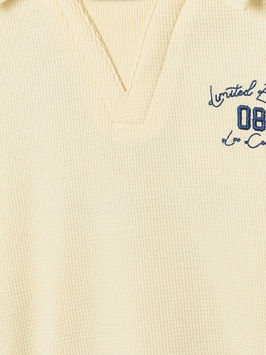 Lee Cooper Collared Sweatshirt with Logo Embroidery