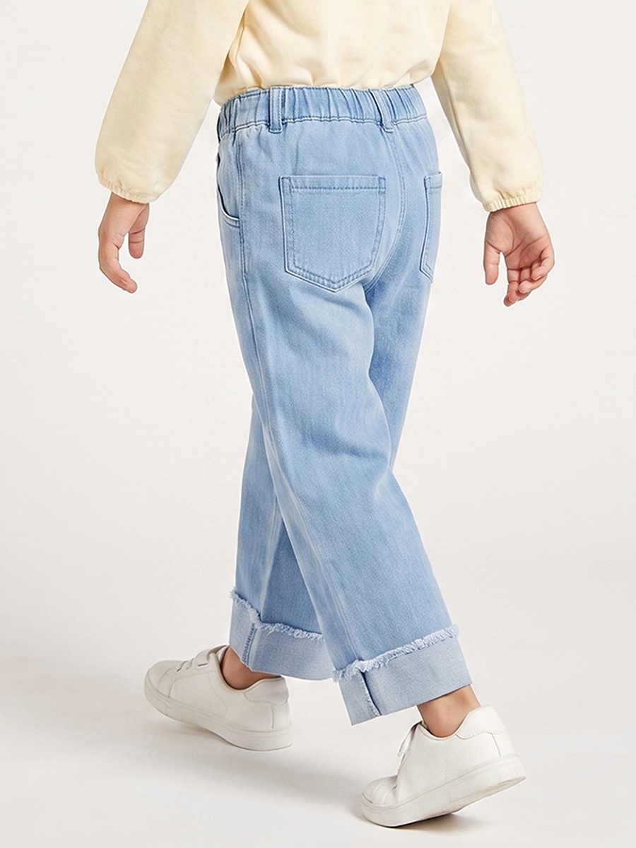 Sanrio Elasticated Waist Wide Leg Jeans with Hello Kitty Embroidery