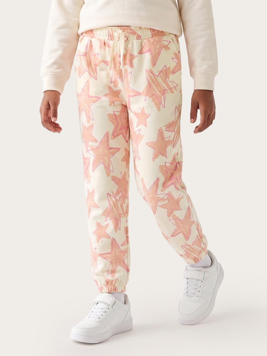 Juniors Elasticated Waist Joggers with Star Print