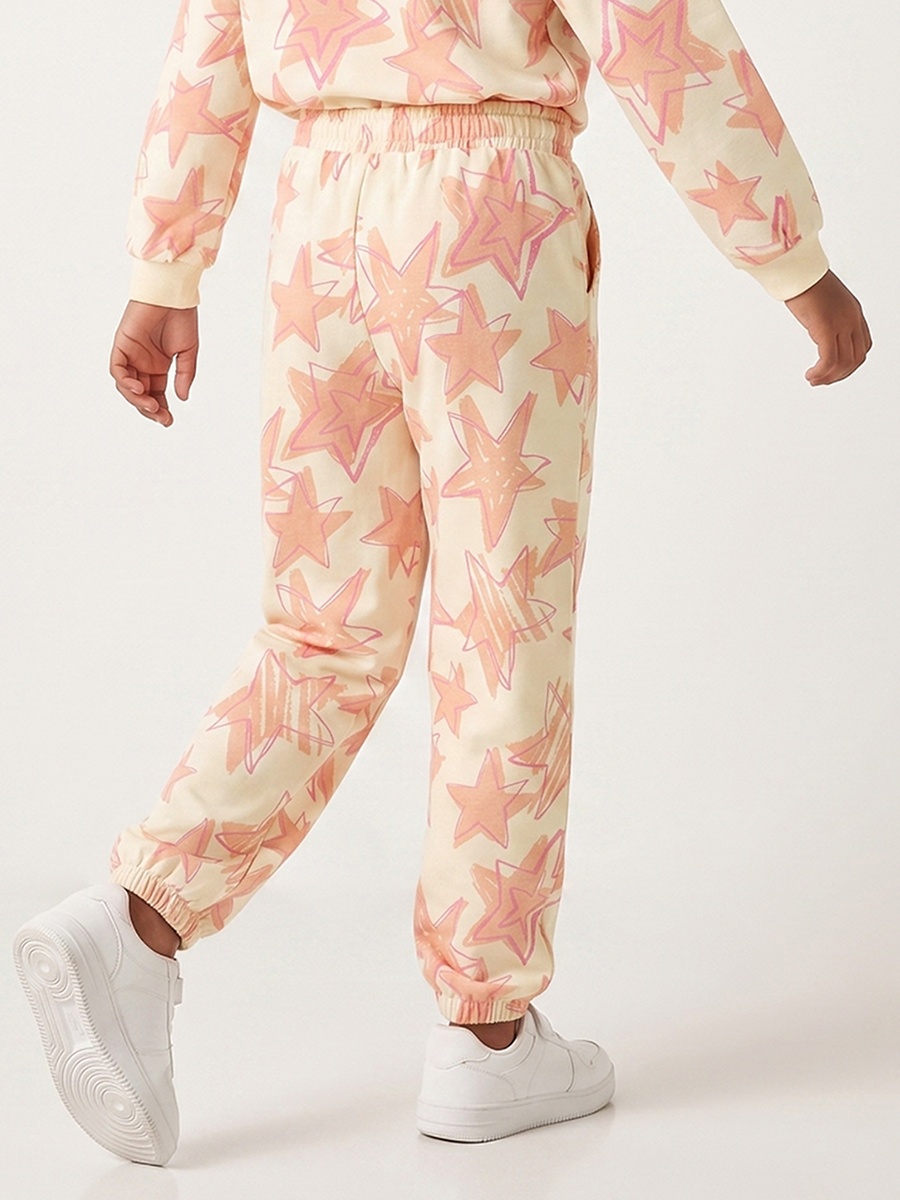 Juniors Elasticated Waist Joggers with Star Print