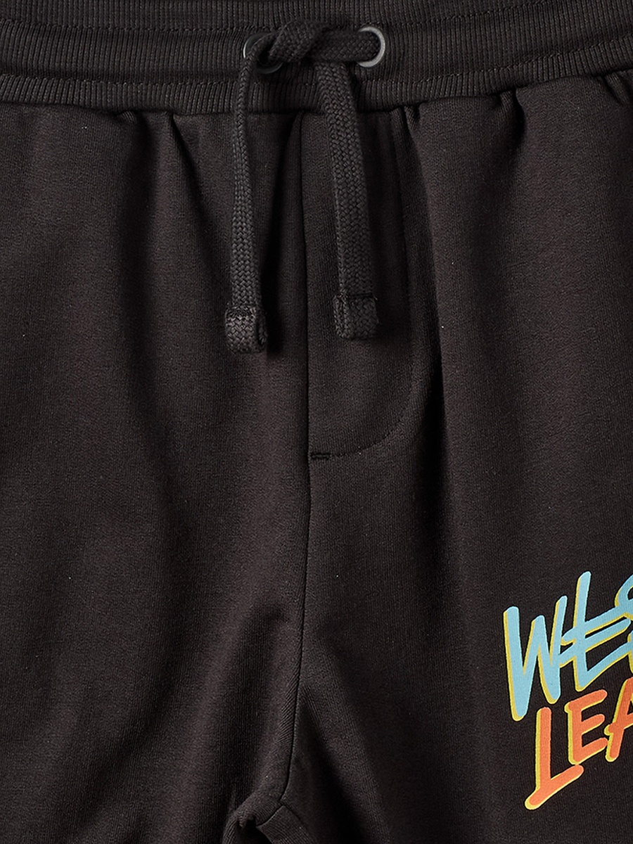 Juniors Elasticated Drawstring Waist Joggers with Text Print
