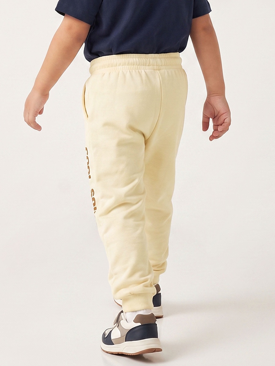 Juniors Drawstring Waist Joggers with Slogan Print