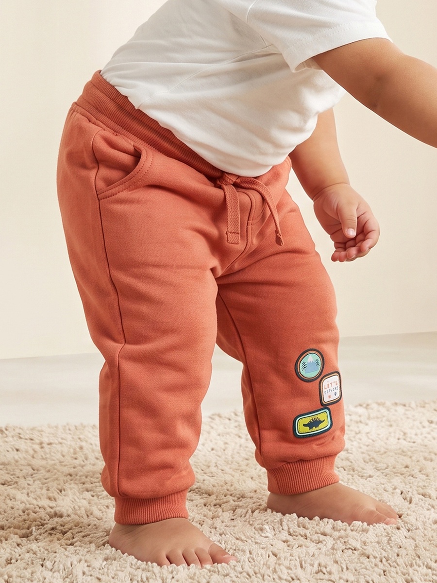 Pack of 2 Juniors Drawstring Waist Joggers with Dinosaur Accent