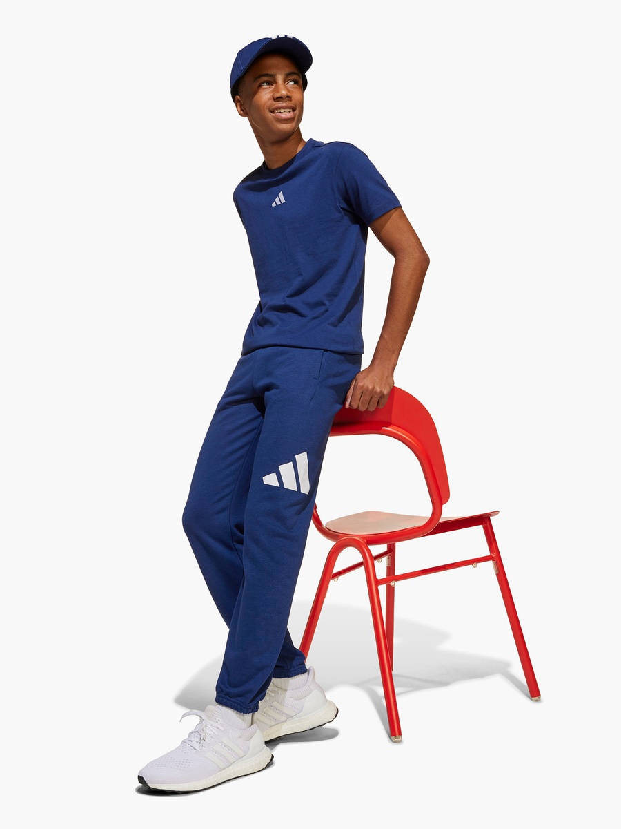 adidas Elasticated Drawstring Joggers with Logo Print
