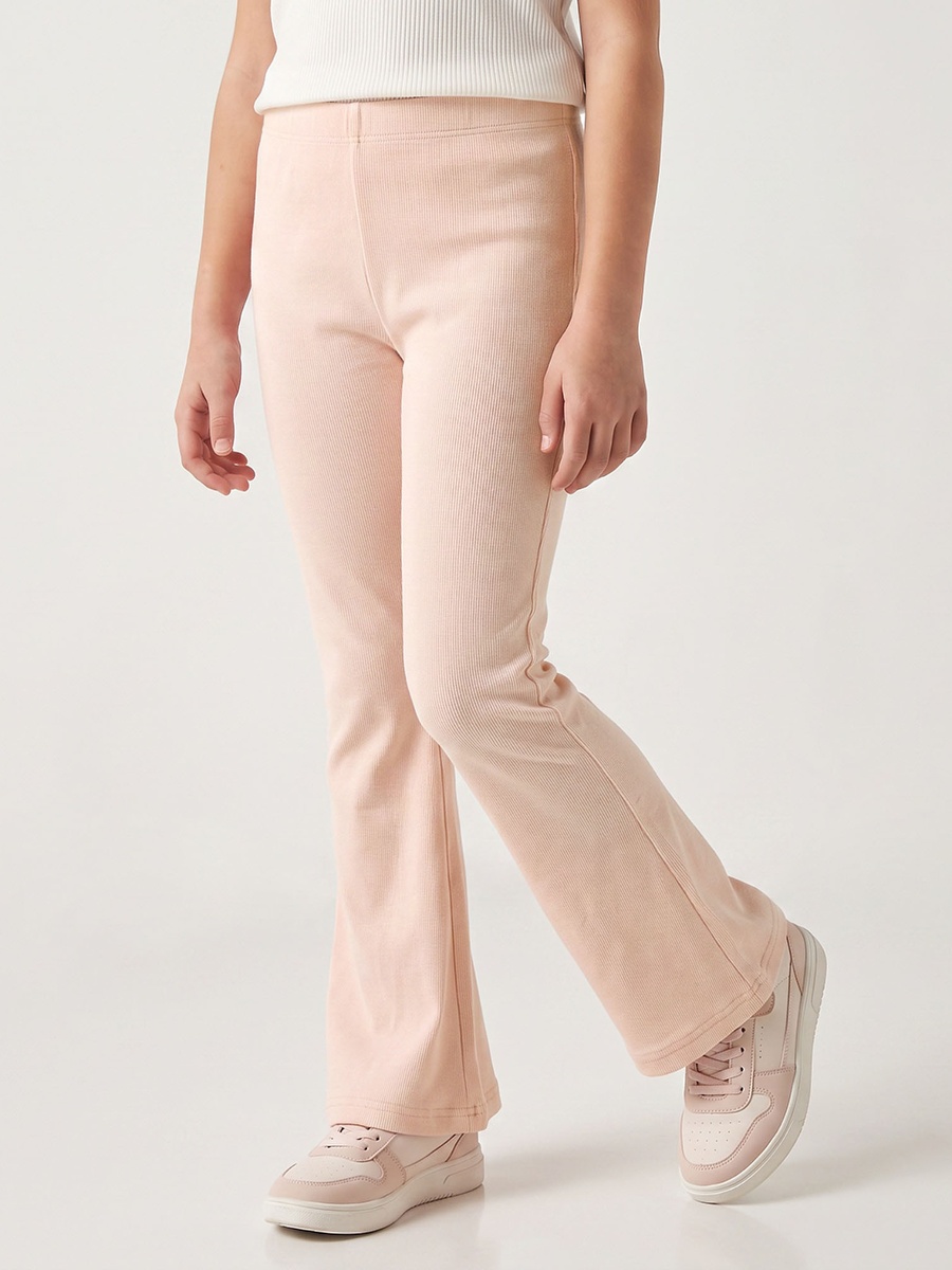 Juniors Flared Leggings with Ribbed Design