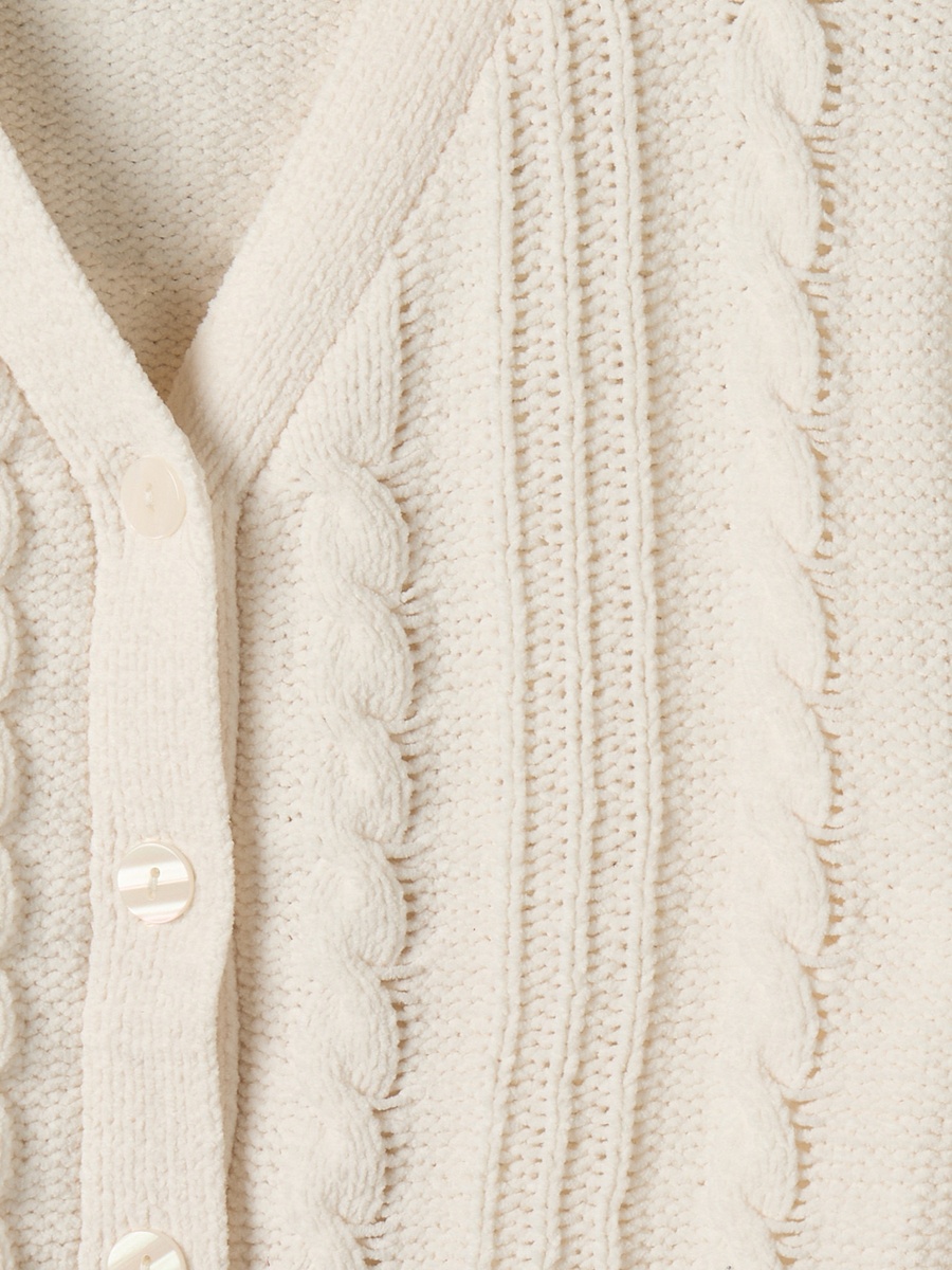 Juniors V-neck Cardigan with Bow Accent