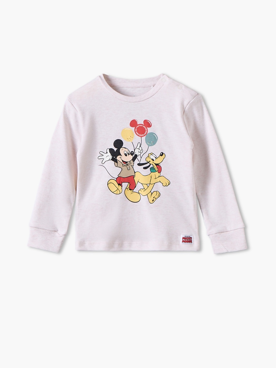 Pack of 2 Disney Cotton Crew Neck Long Sleeves Pyjama Set with Mickey Mouse Print