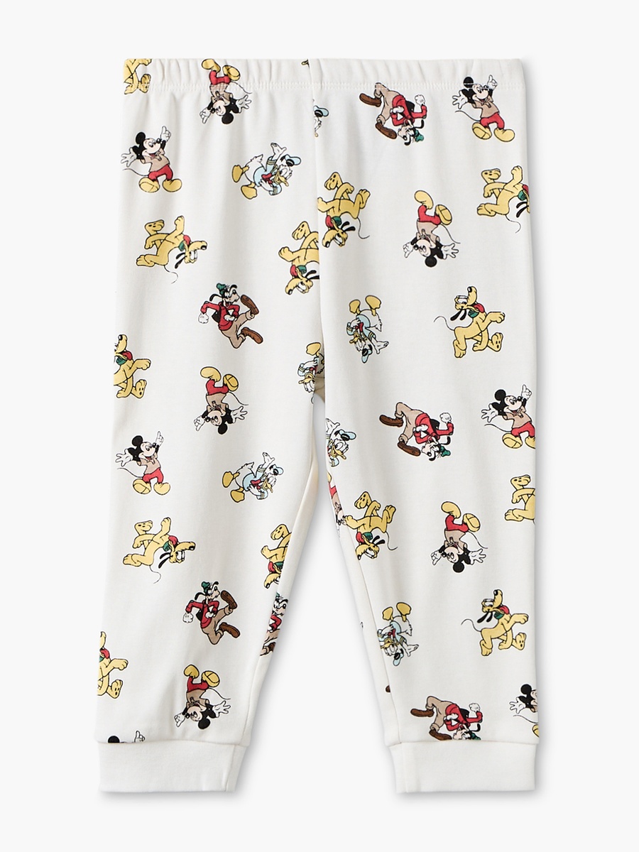 Pack of 2 Disney Cotton Crew Neck Long Sleeves Pyjama Set with Mickey Mouse Print