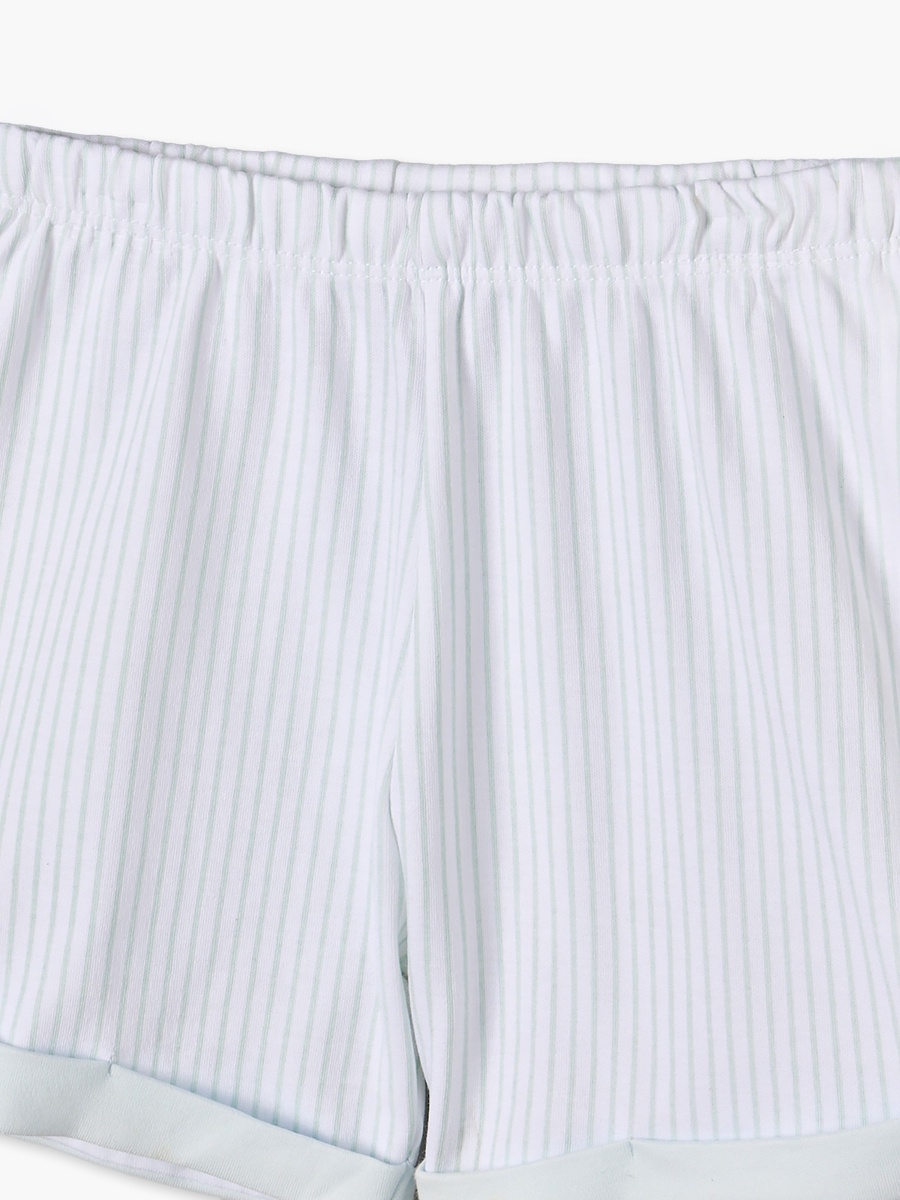 Juniors Crew Neck Short Sleeves T-shirt and Shorts Set with Starfish Embroidery