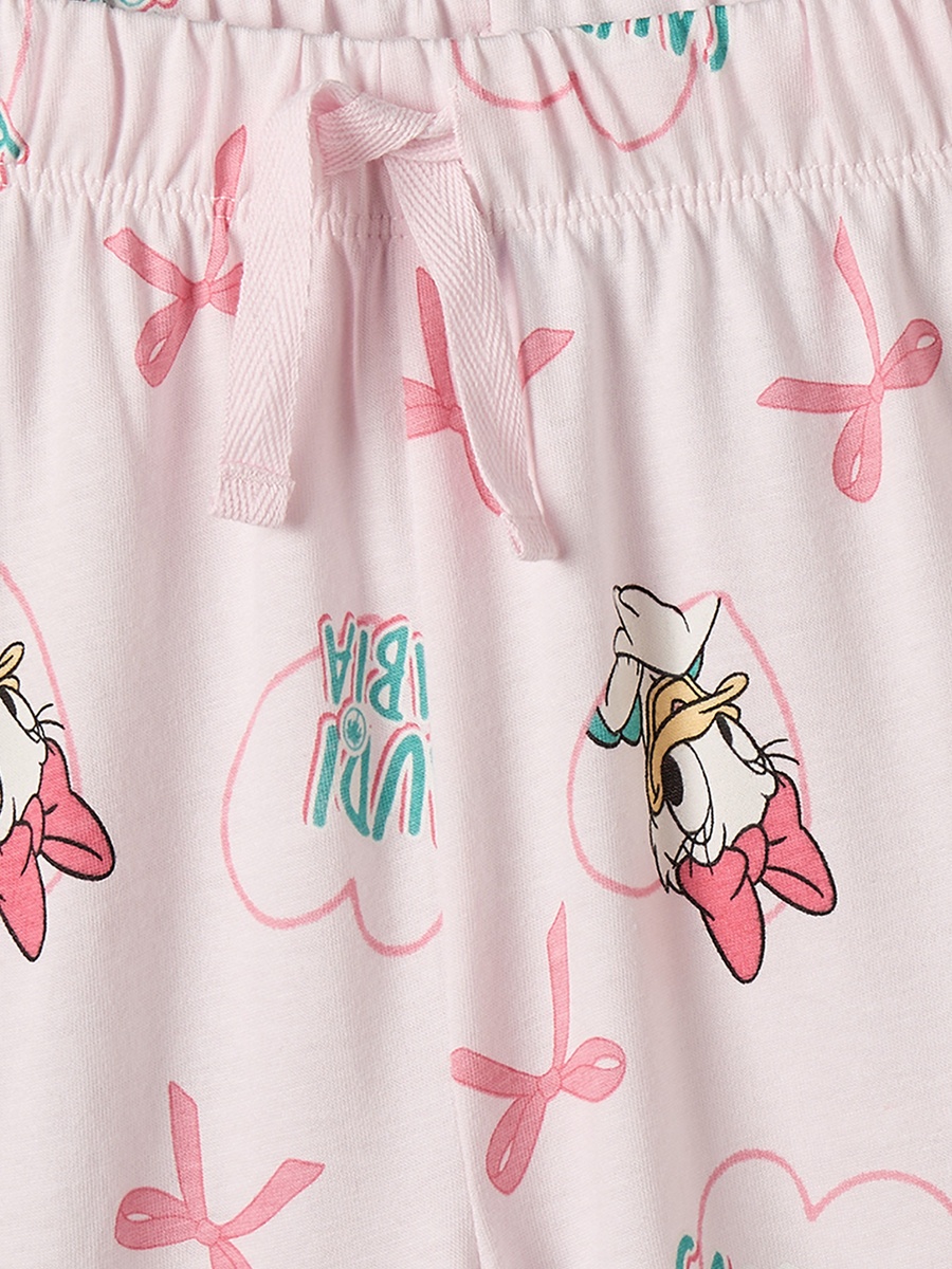 Disney Cotton Collared Long Sleeves Pyjama Set with Daisy Duck Print