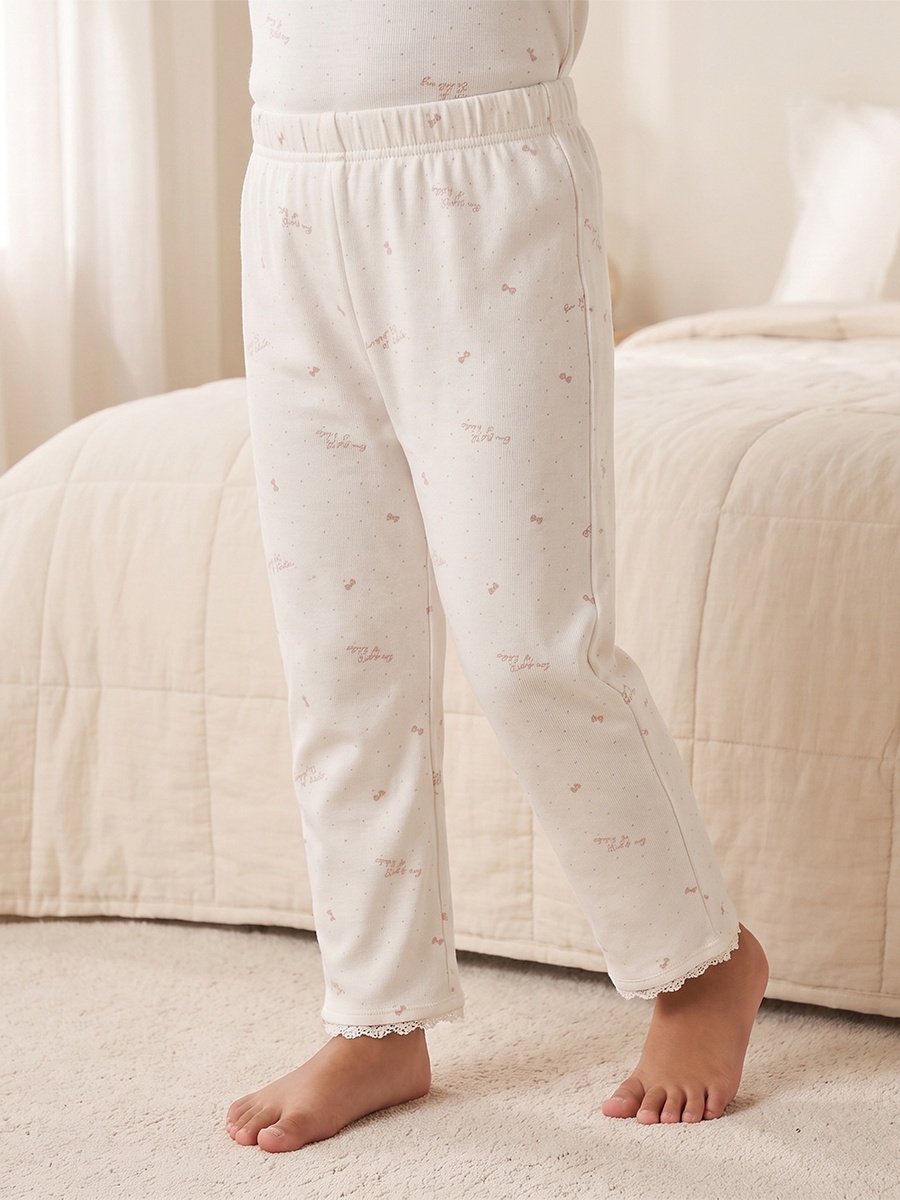 Juniors Round Neck Long Sleeves Pyjama Set with Slogan Print