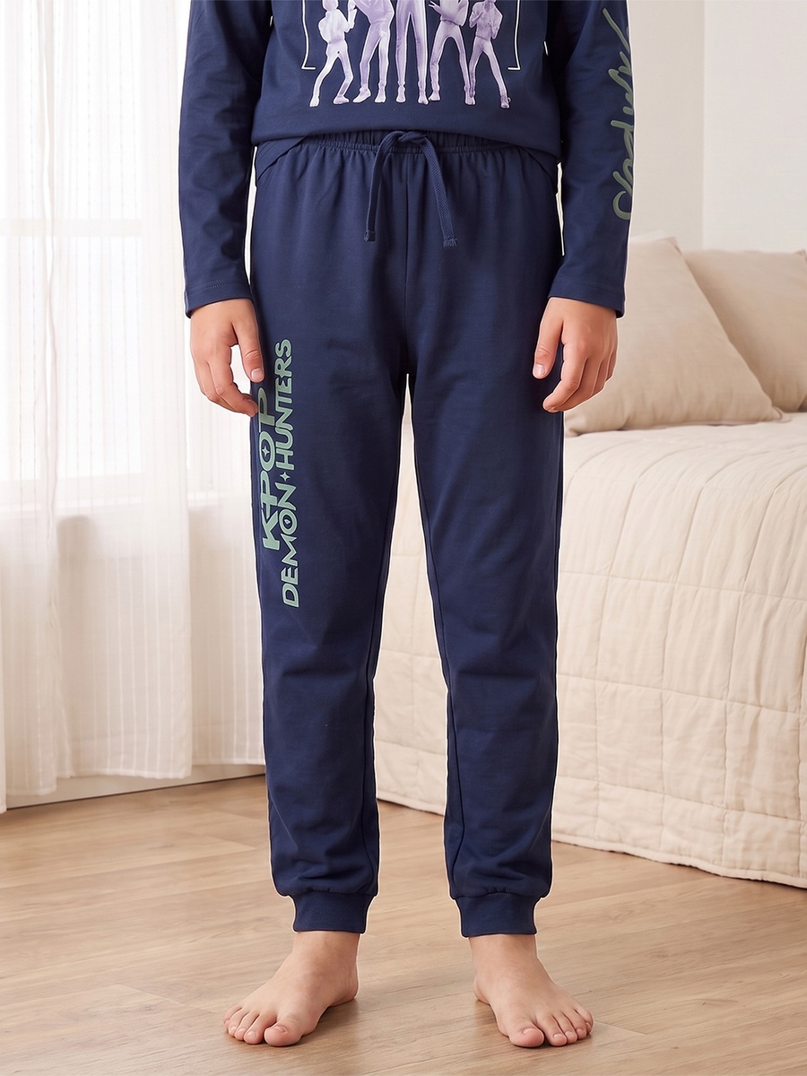 Netflix Crew Neck Long Sleeves Pyjama Set with KPop Demon Hunters Print