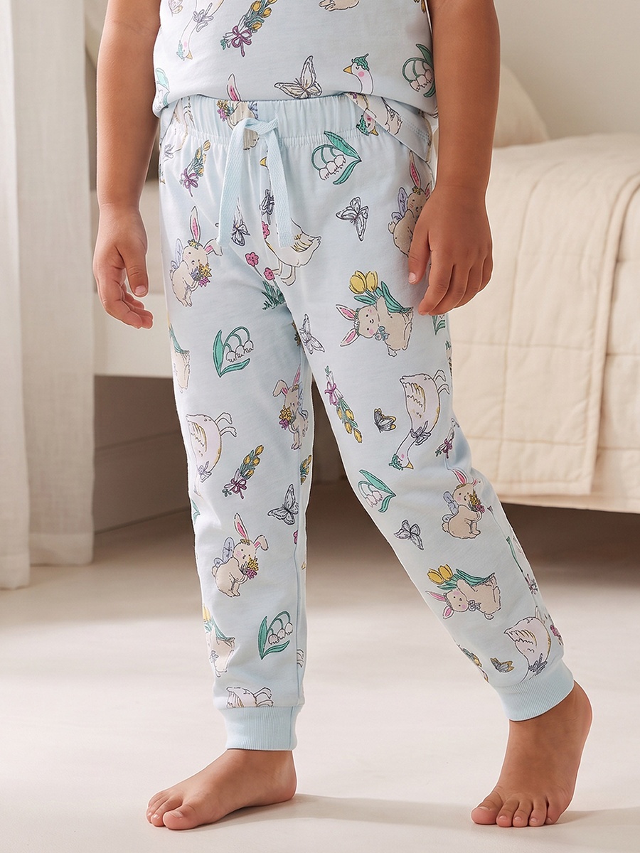 Juniors Crew Neck Short Sleeves Pyjama Set with Farm Print