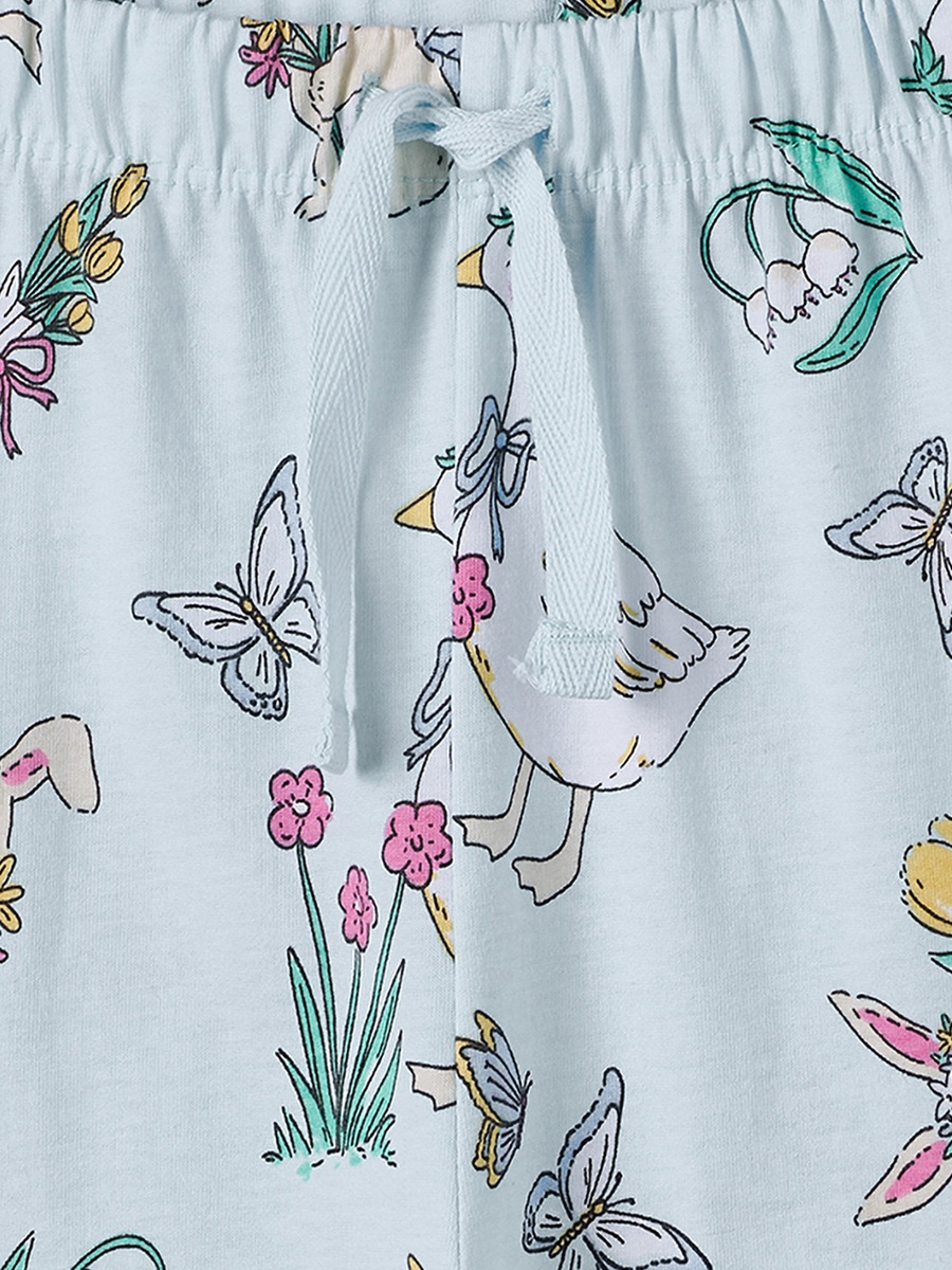 Juniors Crew Neck Short Sleeves Pyjama Set with Farm Print