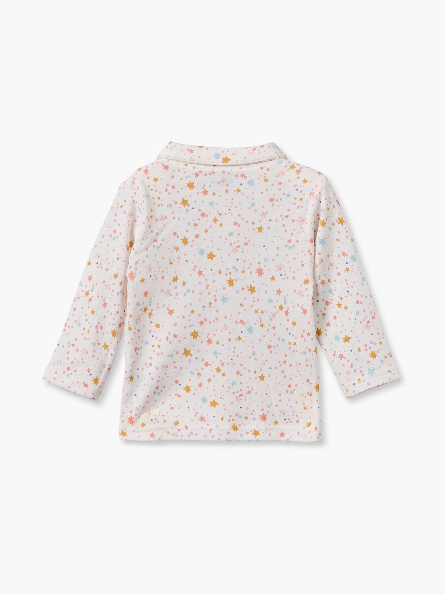 Juniors Cotton Collared Long Sleeves Shirt with Pyjamas with Star Print