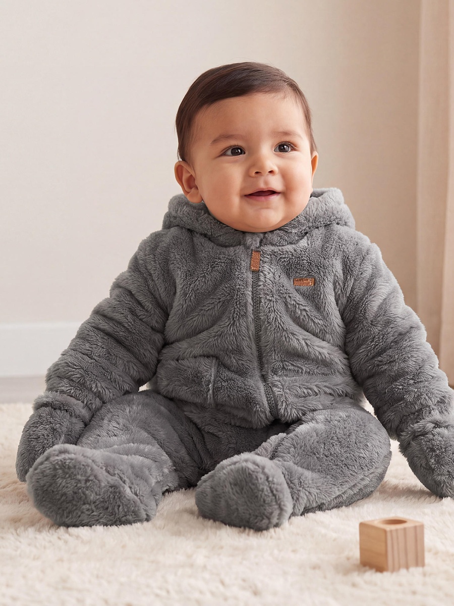 Giggles Hooded Coverall with Detachable Mittens and Booties