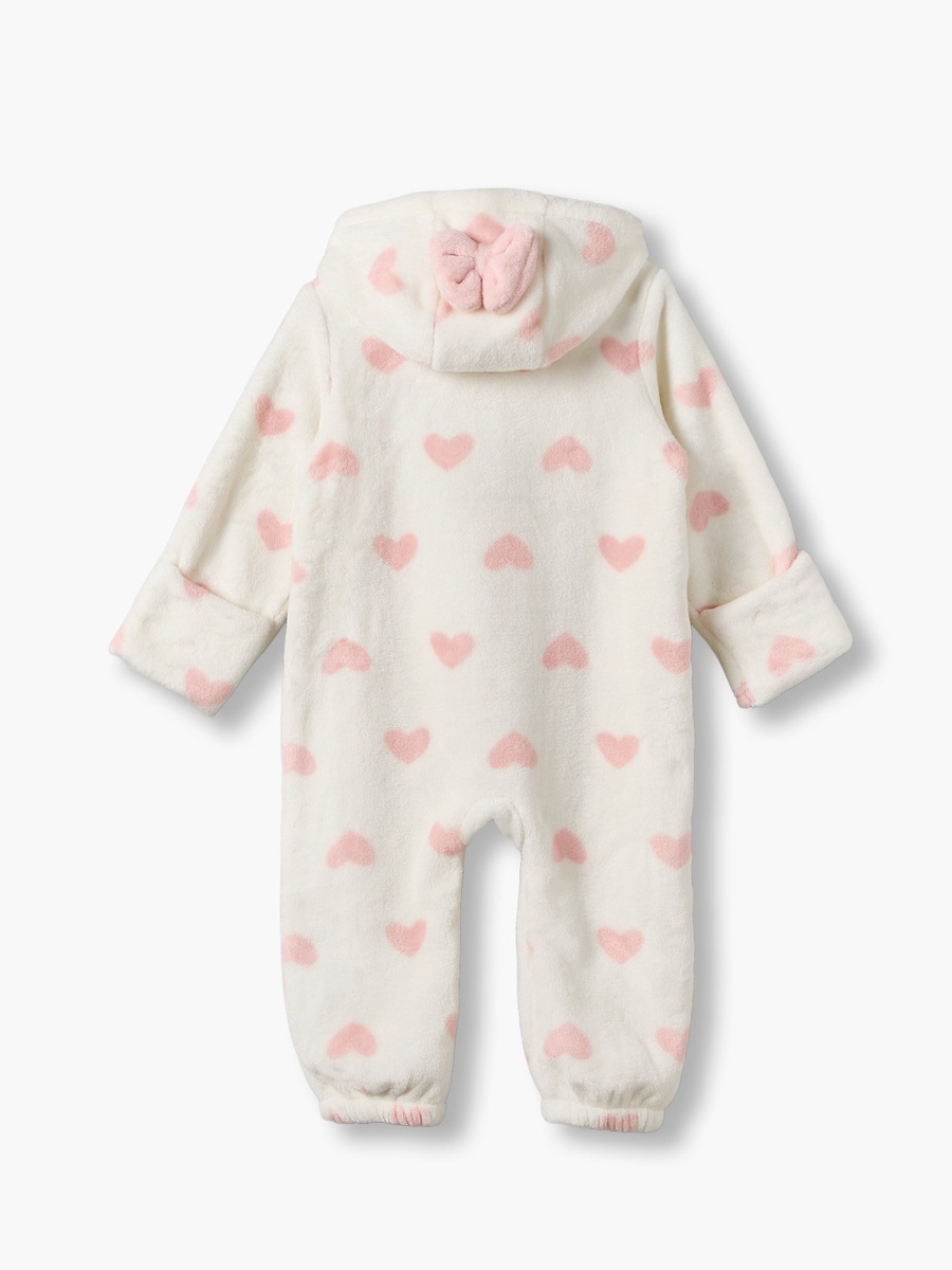 Juniors Hooded Long Sleeves Sleepsuit with Heart Print