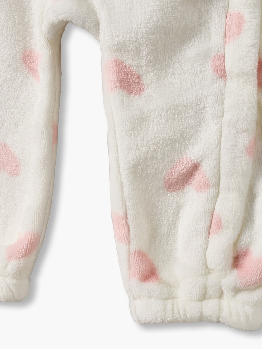 Juniors Hooded Long Sleeves Sleepsuit with Heart Print