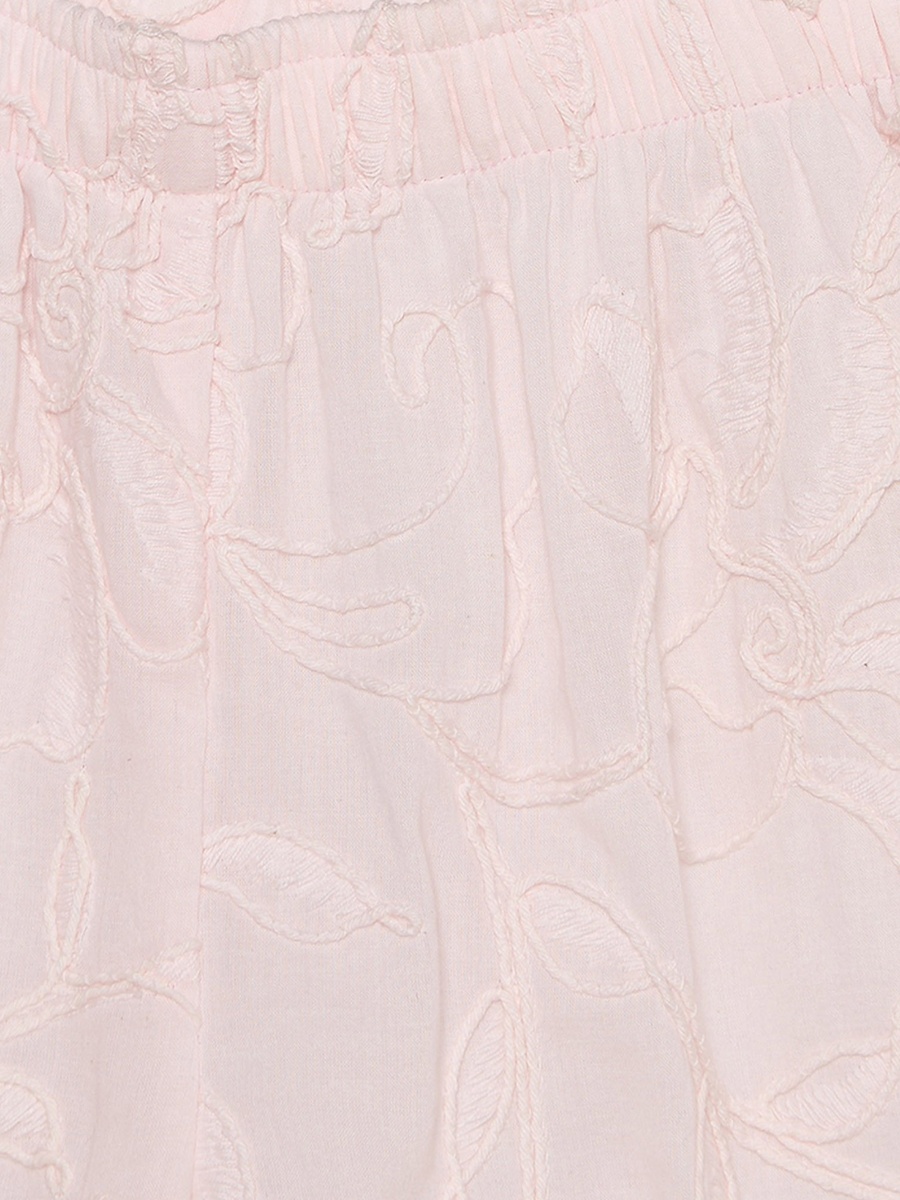 Eligo Round Neck Short Sleeves Top and Shorts Set with Embroidery