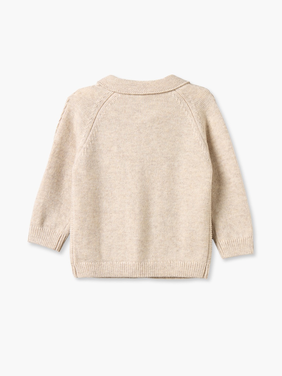 Giggles Collared Long Sleeves Cardigan and Jogger Set with Knitted Texture