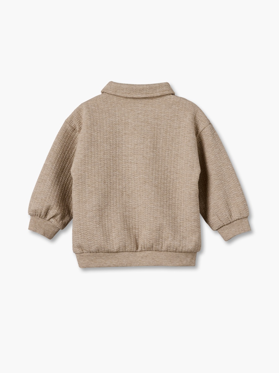 Giggles Collared Long Sleeves Sweatshirt and Joggers Set with Half Button Placket