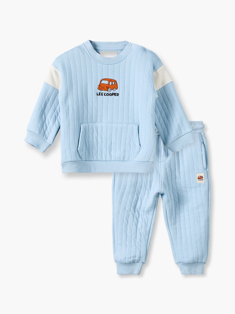 Lee Cooper Crew Neck Long Sleeves Sweatshirt and Joggers Set with Vehicle Embroidery