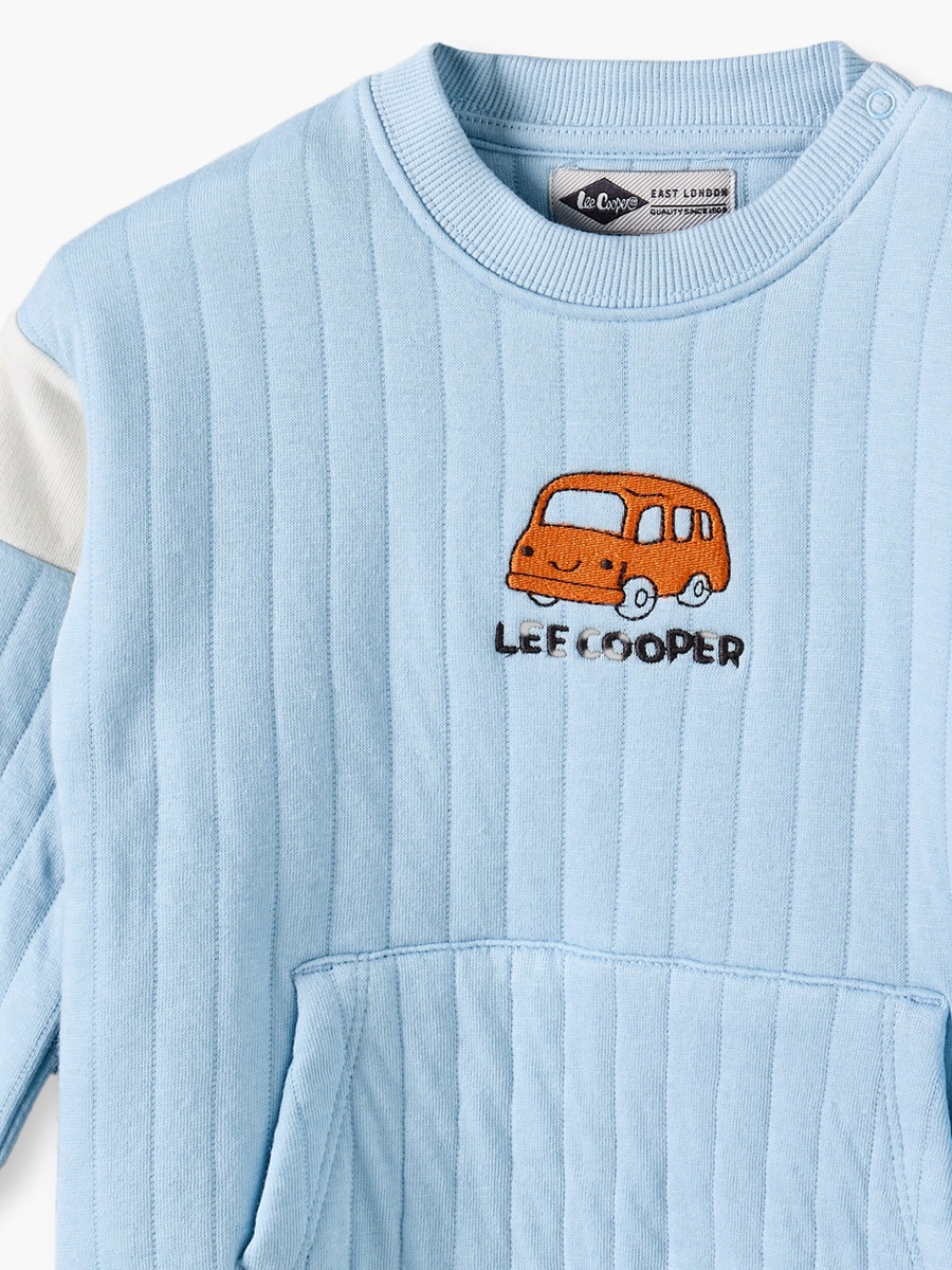 Lee Cooper Crew Neck Long Sleeves Sweatshirt and Joggers Set with Vehicle Embroidery