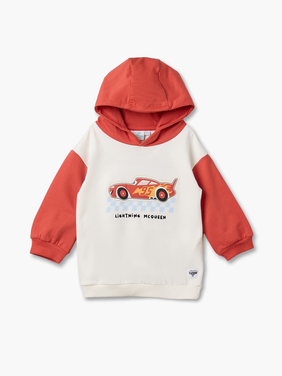 Disney Hooded Long Sleeves Sweatshirt and Joggers Set with Lightning McQueen Print
