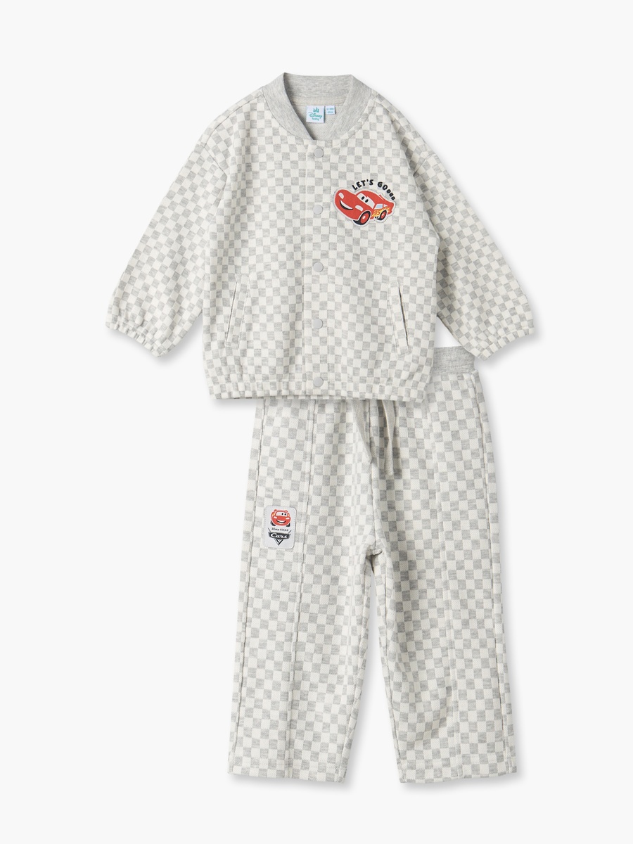 Disney V-neck Long Sleeves Cardigan and Pants Set with Cars Print