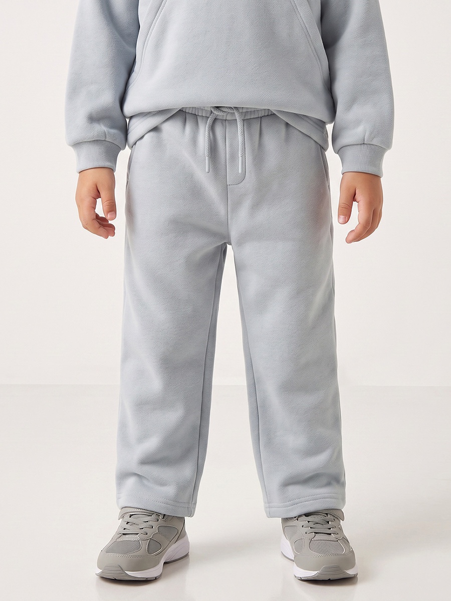 Juniors High Neck Long Sleeves Sweatshirt and Track Pants Set with Penguin Embroidery