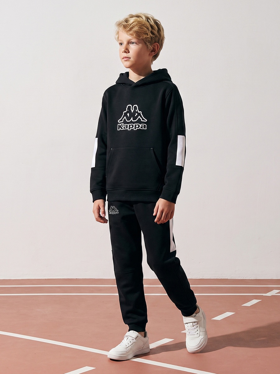 Kappa Hooded Long Sleeves Sweatshirt and Joggers Set with Logo Print