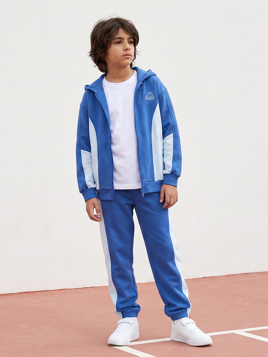 Kappa Hooded Neck Long Sleeves Hoodie and Joggers Set with Colourblock Panel