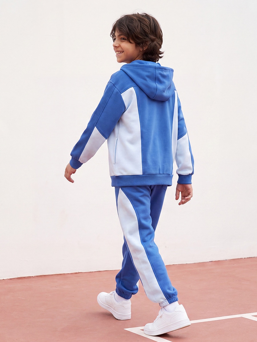 Kappa Hooded Neck Long Sleeves Hoodie and Joggers Set with Colourblock Panel