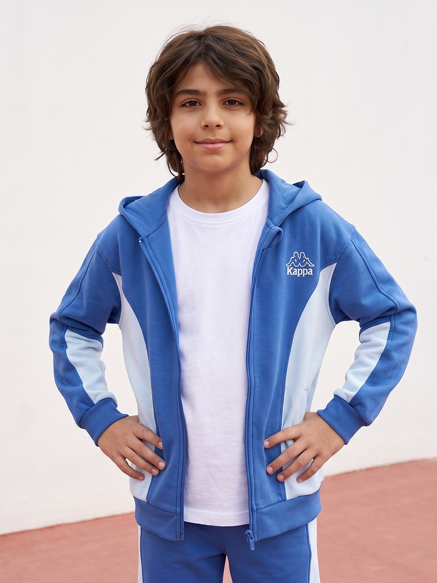 Kappa Hooded Neck Long Sleeves Hoodie and Joggers Set with Colourblock Panel