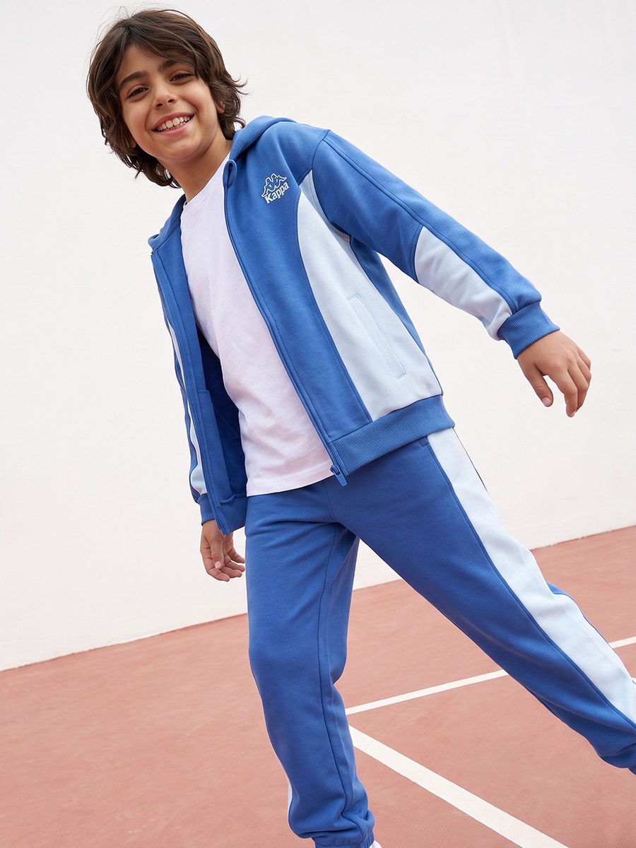 Kappa Hooded Neck Long Sleeves Hoodie and Joggers Set with Colourblock Panel
