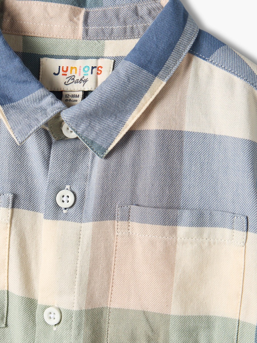 Juniors Long Sleeves Shirt with Checked Design
