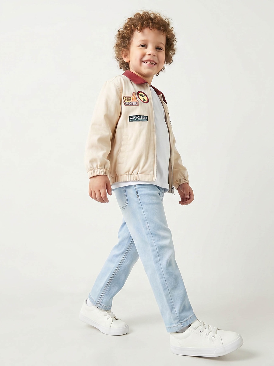 Juniors Lightning McQueen Print Bomber Jacket with Long Sleeves