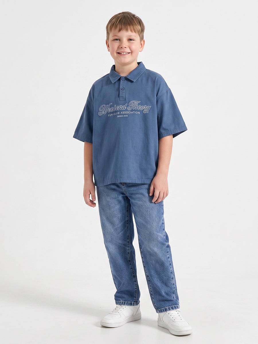 Juniors Short Sleeves Polo T-shirt with Embroidery